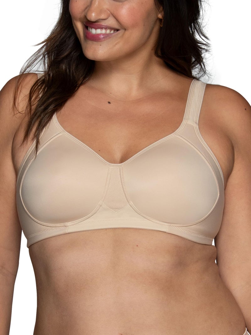 Vanity Fair Womens Medium Impact Sports For Breathable, Moisture Wicking, Padded Cups Up To Ddd Bra, Wireless - Neutral, 42D US - Image 1